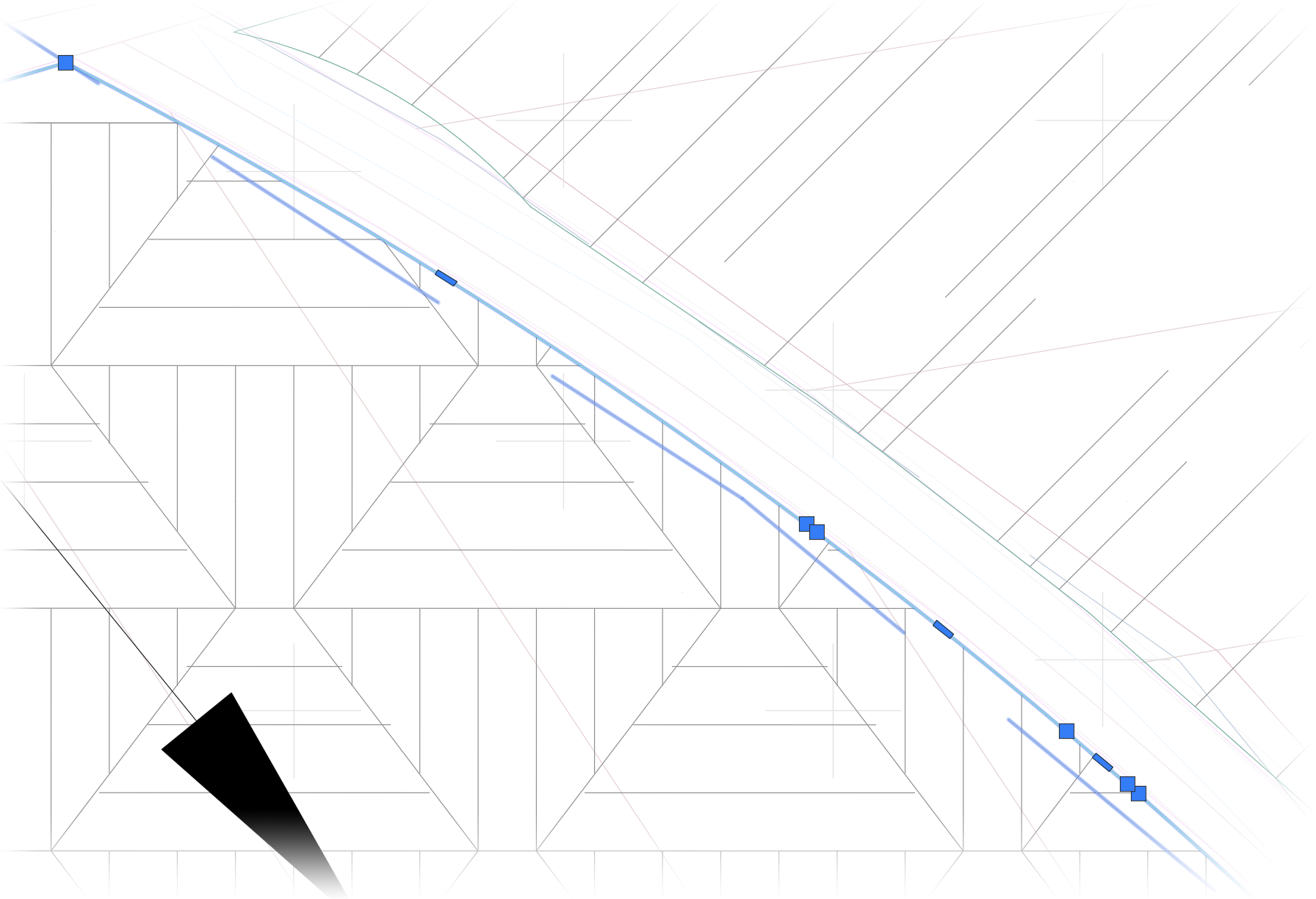 Planting area showing 6 of 11 points within drip emitter area