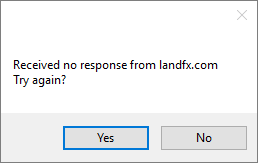 Received no response from landfx.com. Try again?