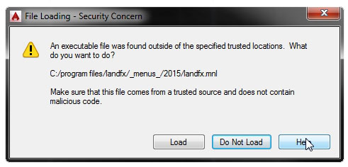 An executable file was found outside of the trusted locations error
