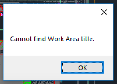 Cannot find Work Area title message