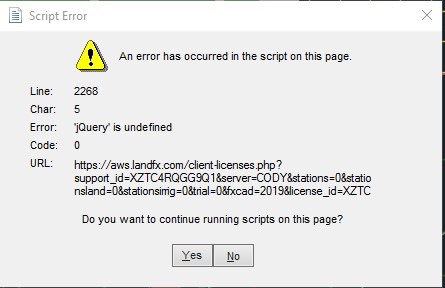 Script Error License Manager