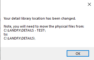 Your detail library location has been changed message