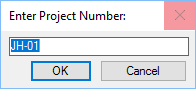 Entering a project number for the project to be imported