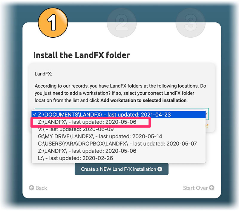 Example folder Z:\LANDFX\