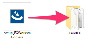 Drag the file setup_FXWorkstation into LandFX folder