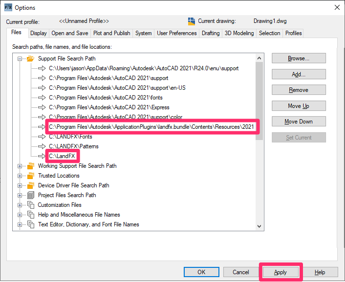 Corrected Support File Search Path, Singl-User installation