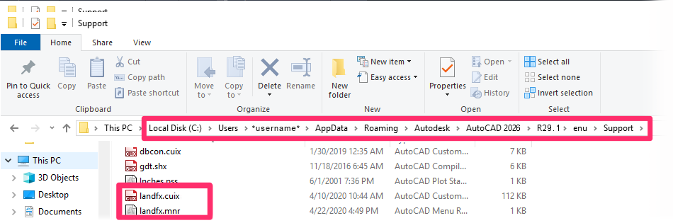 landfx.cuix and landfx.mnr files