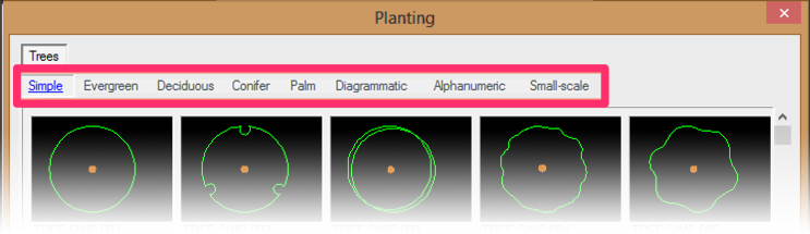 plant symbol categories present