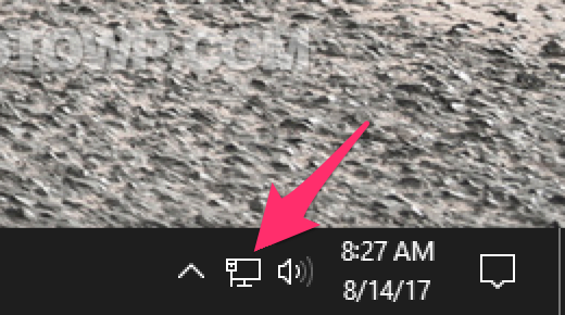 Network icon in taskbar