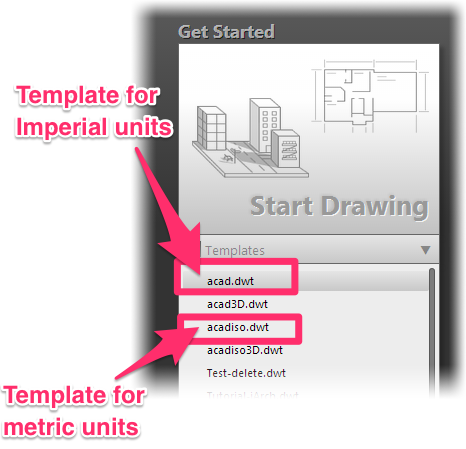 Select the appropriate drawing template