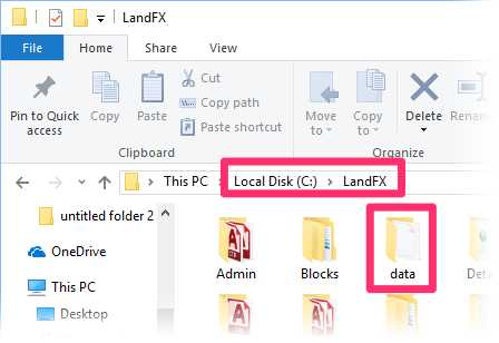 Checking the datadir folder path against the actual location of the foldr Landfx/data