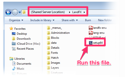 setup64.exe file within LandFX folder