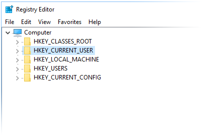 Reg keys in the Registry Editor