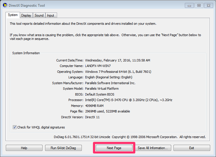 How to use DirectX Diagnostic Tool (DxDiag) for Troubleshooting