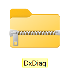 DxDiag.zip folder on desktop