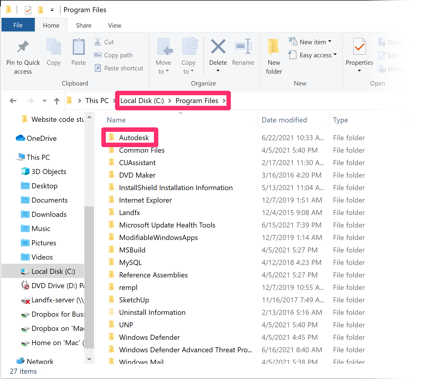 Navigating to a folder path in the Winodws Explorer