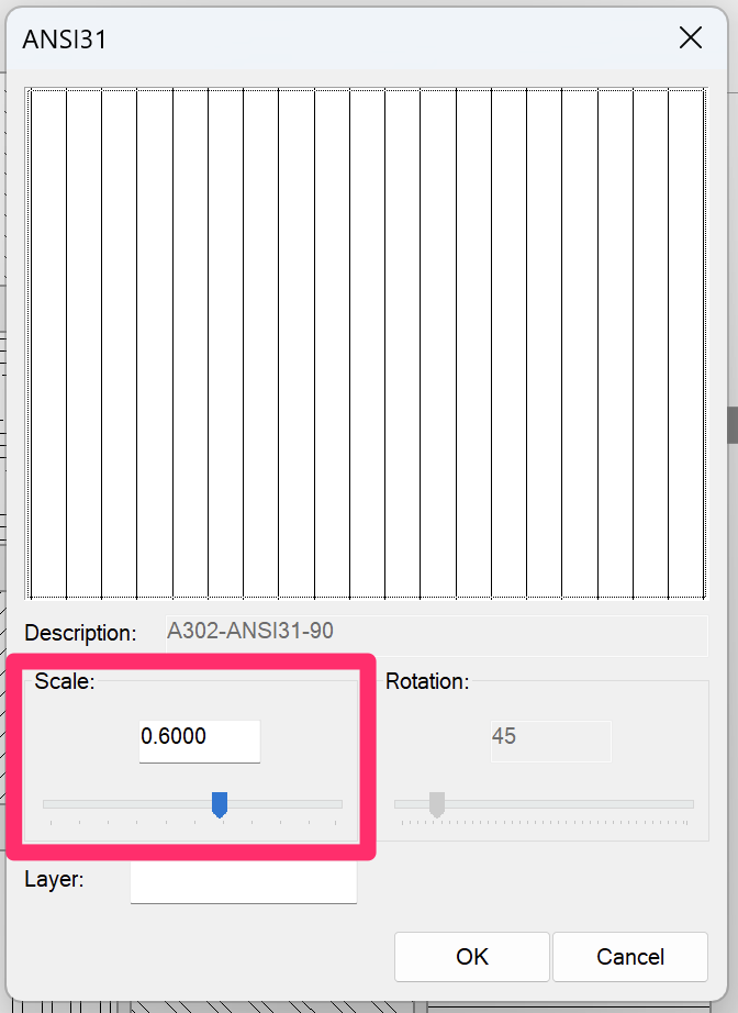 Our default scale for this pattern is 0.6