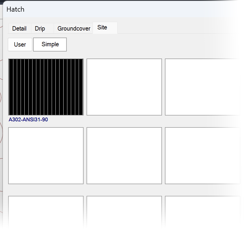 Selecting a default Land F/X hatch that has been edited after using the Delete Hatch tool