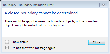 A closed boundary cannot be determined