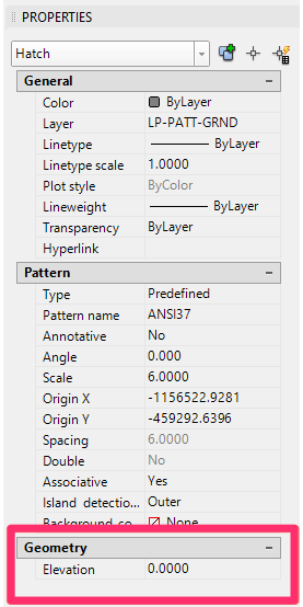 Properties panel, Geometry section not showing an Area entry for an incorrectly drawn polyline boundary