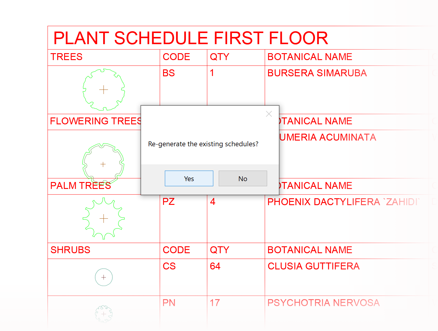 Re-generate the existing schedule?