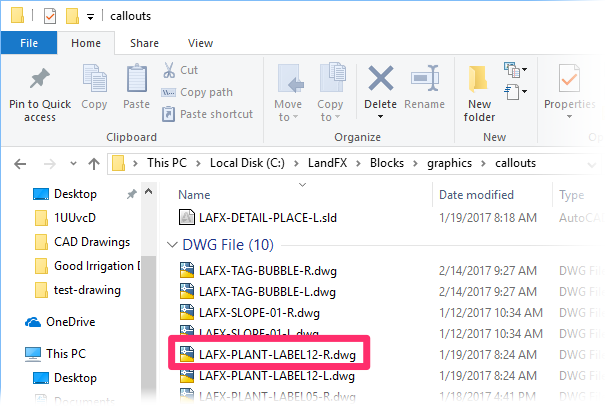 Opening the right (R) version of a plant label source file