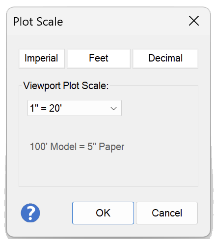 Plot Scale dialog box