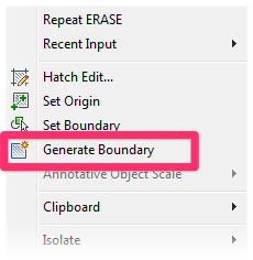 Generate Boundary menu option