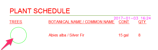 Plant symbols showing up blank in Plant Schedule