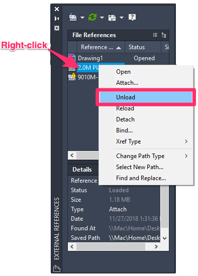 Unloading Xrefs