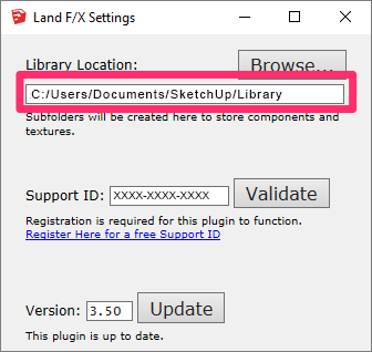 SketchUp Library folder location