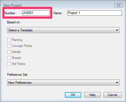 Project number beginning with user's initials