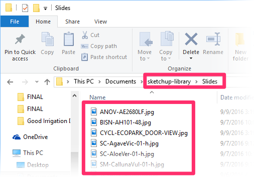 Slide files within Slides folder in SketchUp library folder