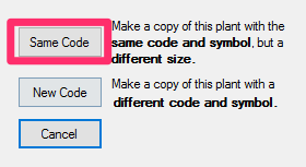 Same Code option