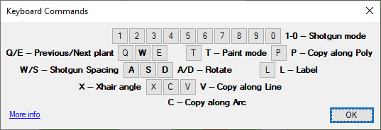 Keyboard commands for Plant Shotgun