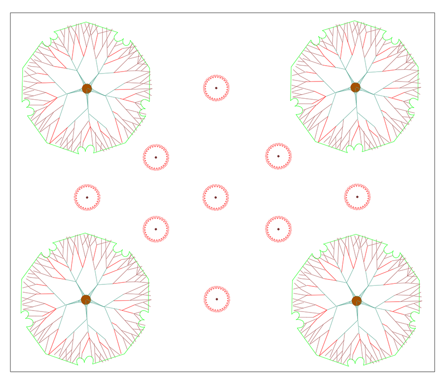 Bounding line correctly containing all shrubs completely