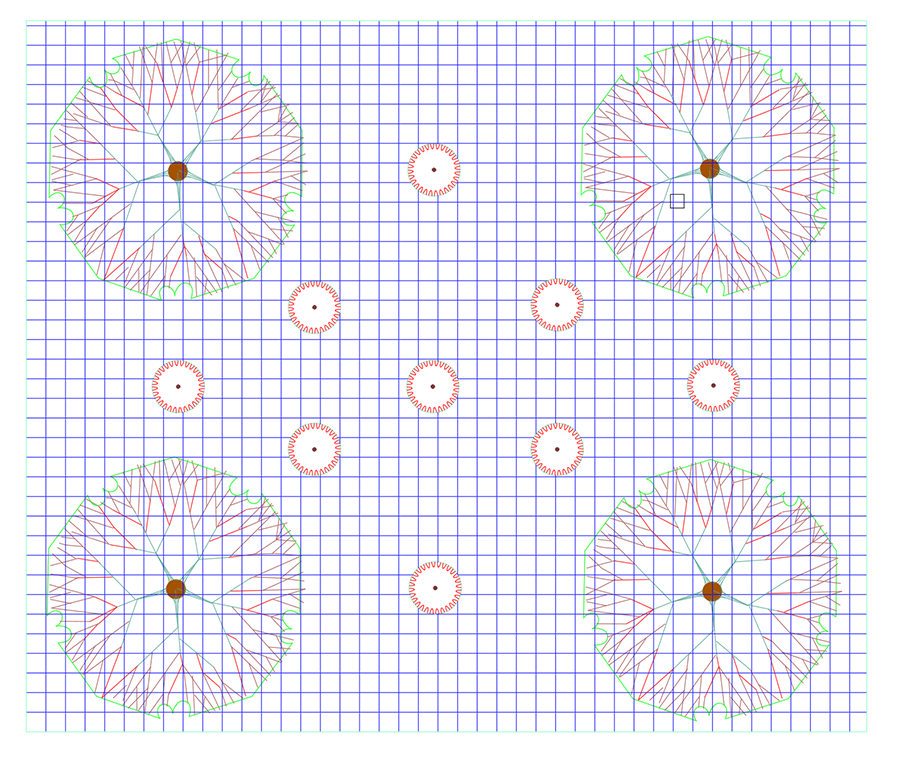 Non-plot boundary appears around each shrub in selected planting area