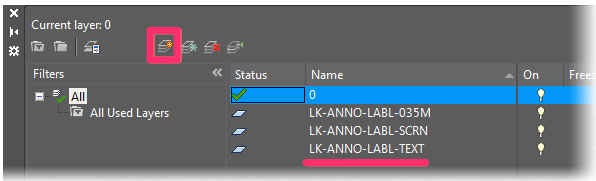Layer Properties Manager, New Layer button