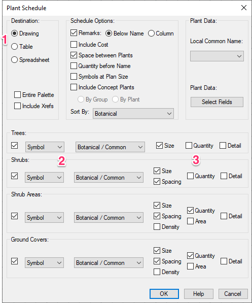 Plant Schedule settings, example 4