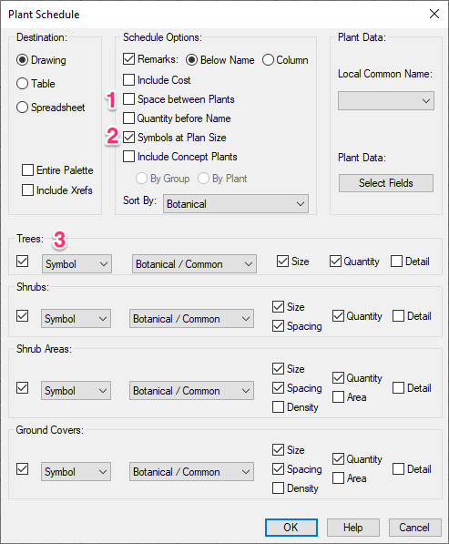 Plant Schedule settings, example 6