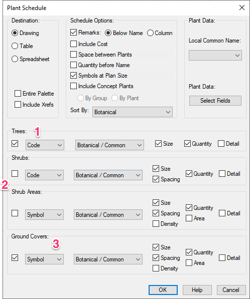 Plant Schedule settings, example 8