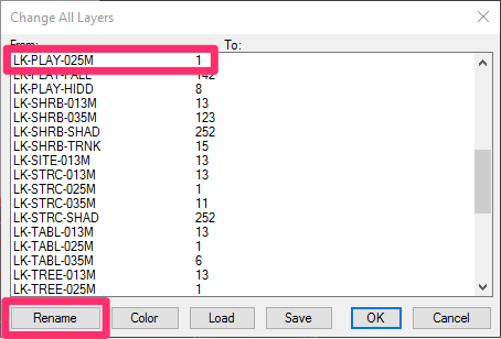 Renaming a layer