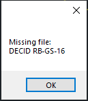 Missing file error