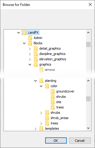 Browse to symbol blocks folder