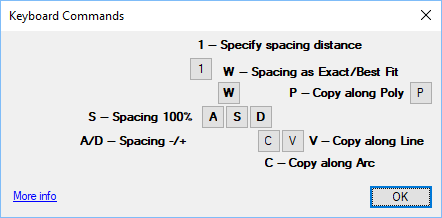 Keyboard commands for Copy along Line