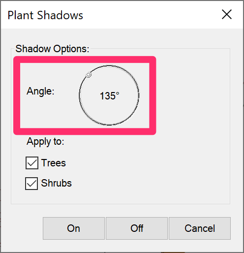 Plant Shadows dialog box, overview