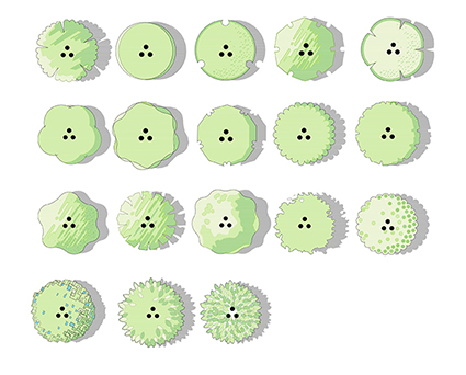 Tree color symbols: Simple multi-trunk