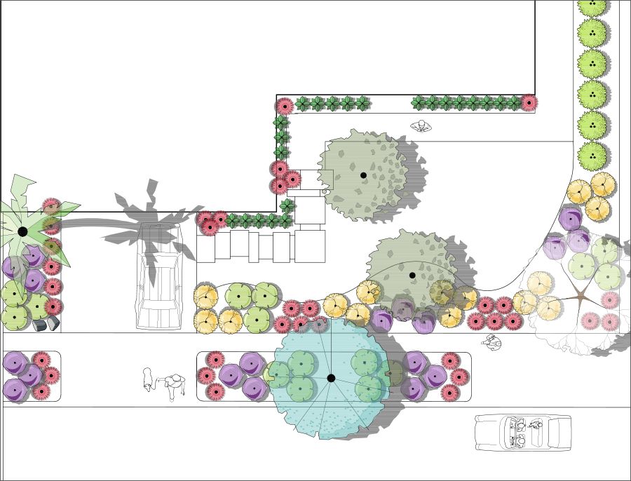 Example plan before colorization with Site Color tool