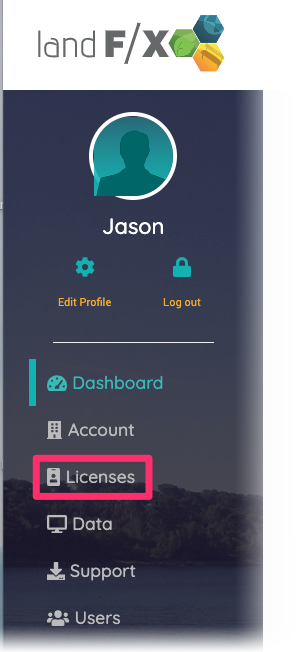 Land F/X Portal, Licenses tab