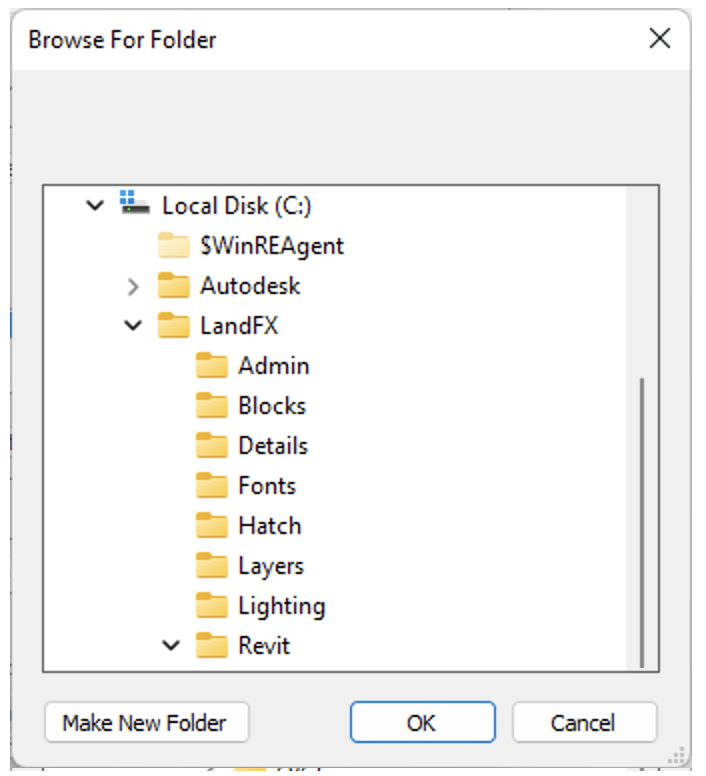 Browsing to a Revit library location